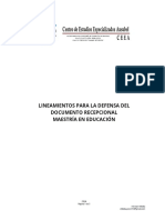 Lineamientos para La Presentación y Defensa Del Documento Recepcional