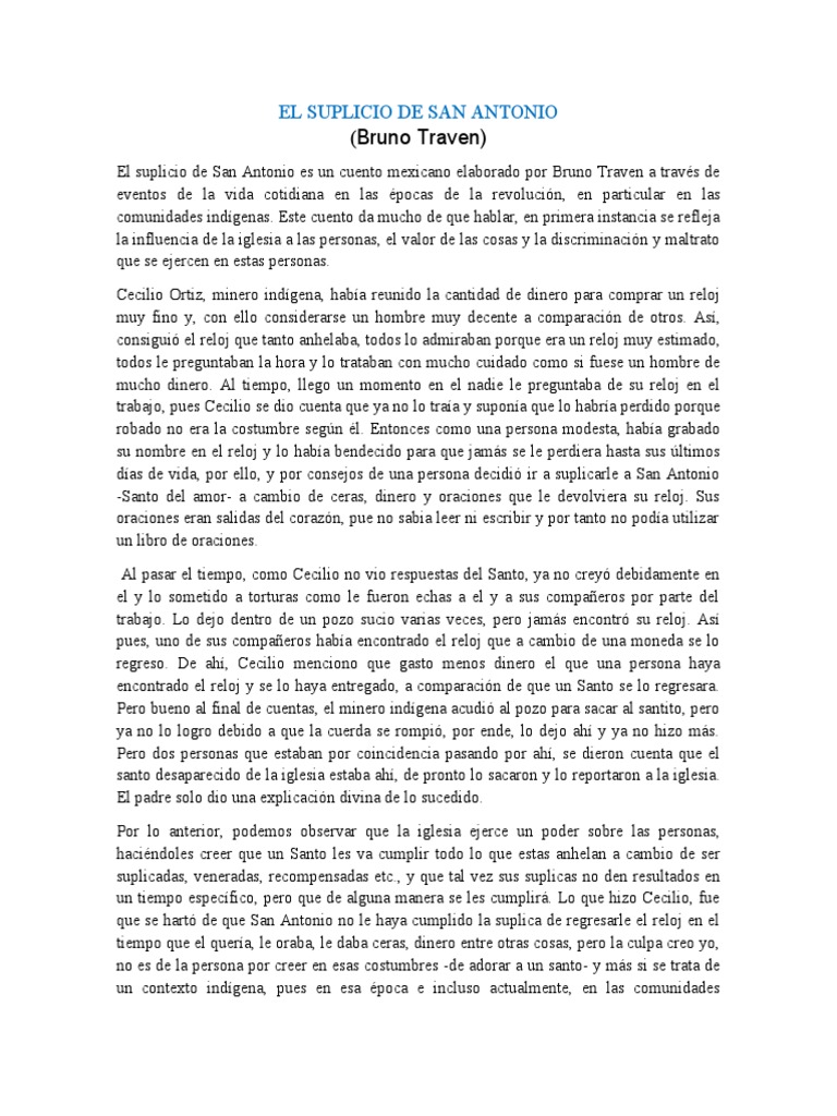 El Suplicio de San Antonio | PDF | Santo | Libre albedrío