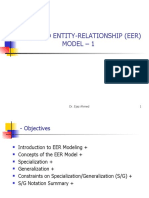 Enhanced Entity-Relationship (Eer) Model - 1: Dr. Ejaz Ahmed 1