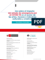 Informe Sobre El Impacto Del Estado de Emergencia Por El COVID-19 en El Sector de Las Artes, Museos e Industrias Culturales y Creativas - Perú