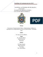 Caracterizar El Comportamiento Clínico y Epidemiológico Del Brote de Leptospirosis en El Departamento de León en El Periodo Enero - Diciembre 2010