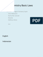 Chemistry Basic Laws: Member: Anggun Aniswary Syam Citra Maharani Karina Nur Jannah Novelia Stefanus Siena X-4