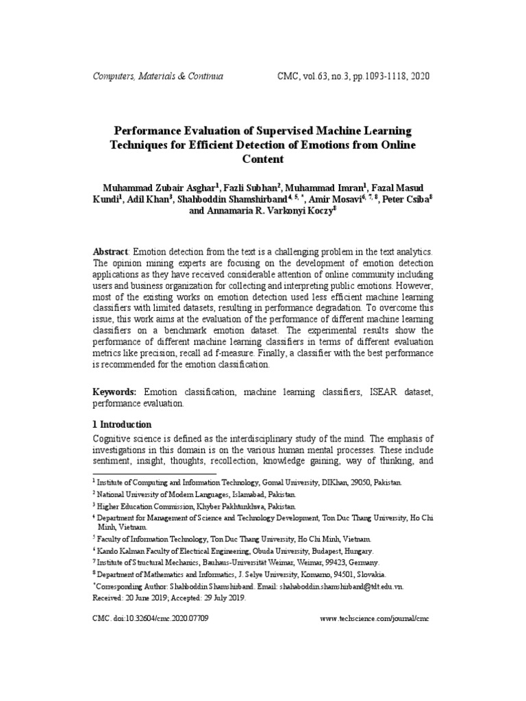 Emotion Detection via ML Classifiers | PDF | Statistical Classification ...