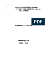 6.plan de Aplicación Del Protocolo Sanitario para La Obra Papso Empresaxxxxx