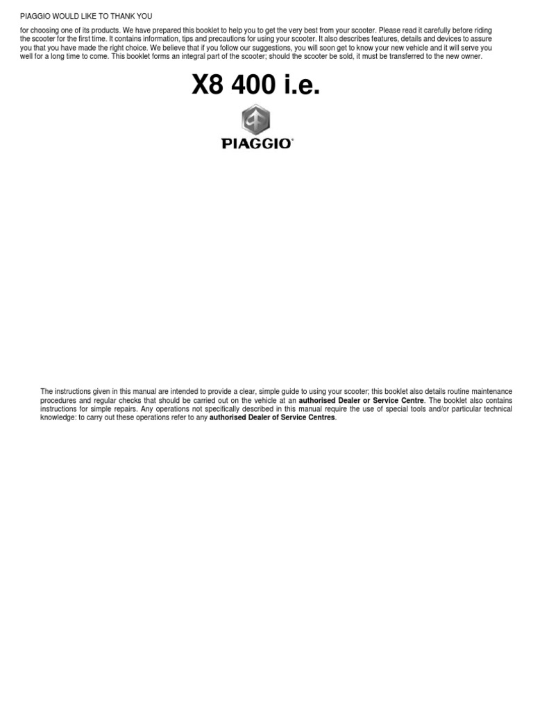 Owners Manual X8 400 | Gasoline | Tire