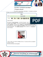 Learning Activity 1 / Actividad de Aprendizaje 1 Evidence: My Profile / Evidencia: Mi Perfil