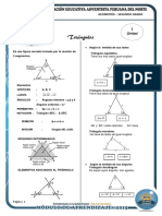 Triángulos y sus elementos en geometría de segundo grado