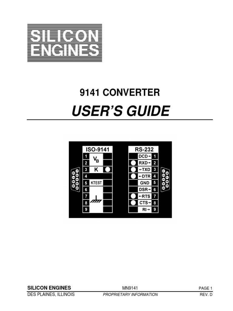 ISO-9141 Converter User's Guide | PDF | Electrical Connector | Power Supply