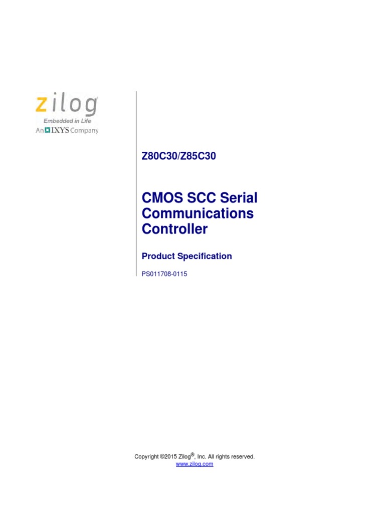 CMOS SCC Serial Communications Controller: Z80C30/Z85C30 | PDF | Input ...