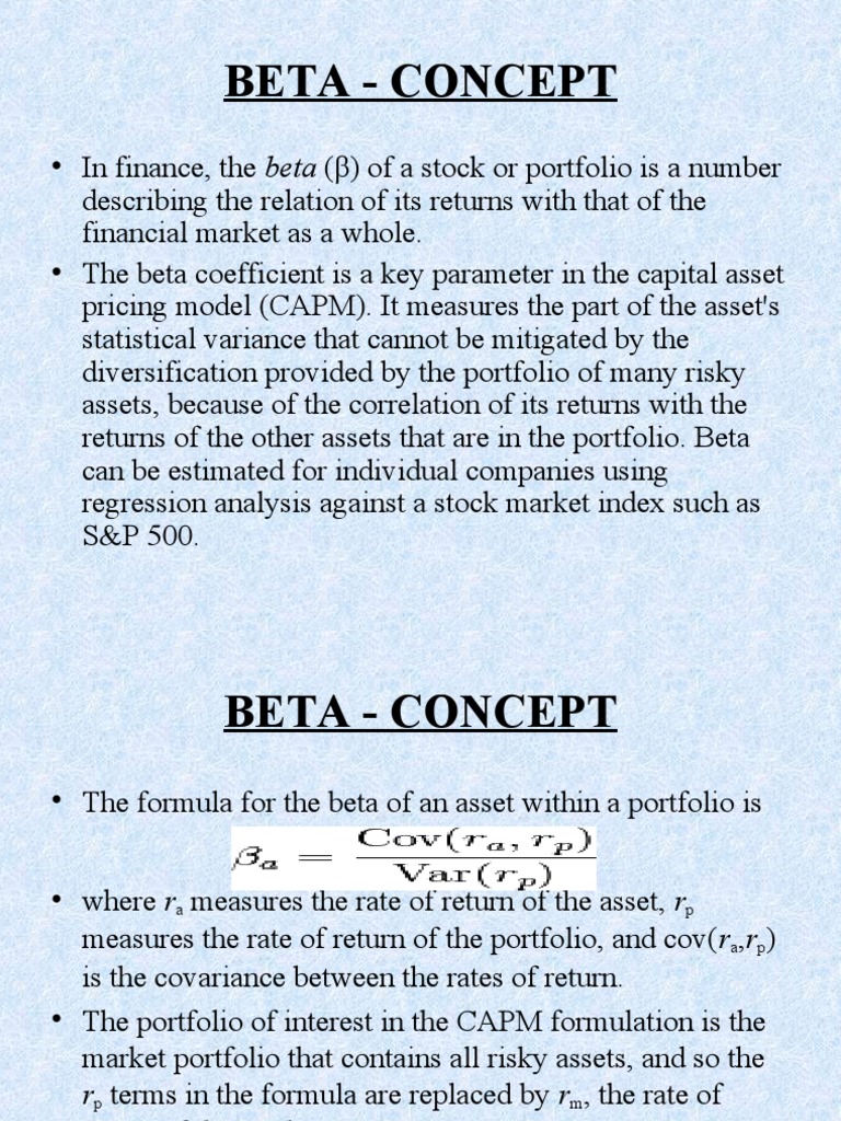 Beta in Finance