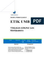 Modul Perkuliahan 14 Tindakan Korupsi Dan Penyebabnya (Kurikulum Obe)