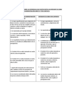 Cuadro Comparativo Sobre Las Diferencias Que Existen Entre Un Expediente de Obra Por Administracion Directa y Por Contrata