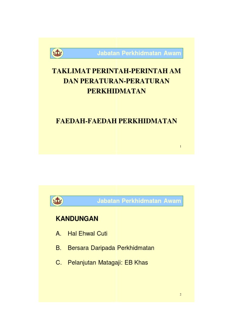 Faedah Faedah Perkhidmatan | PDF