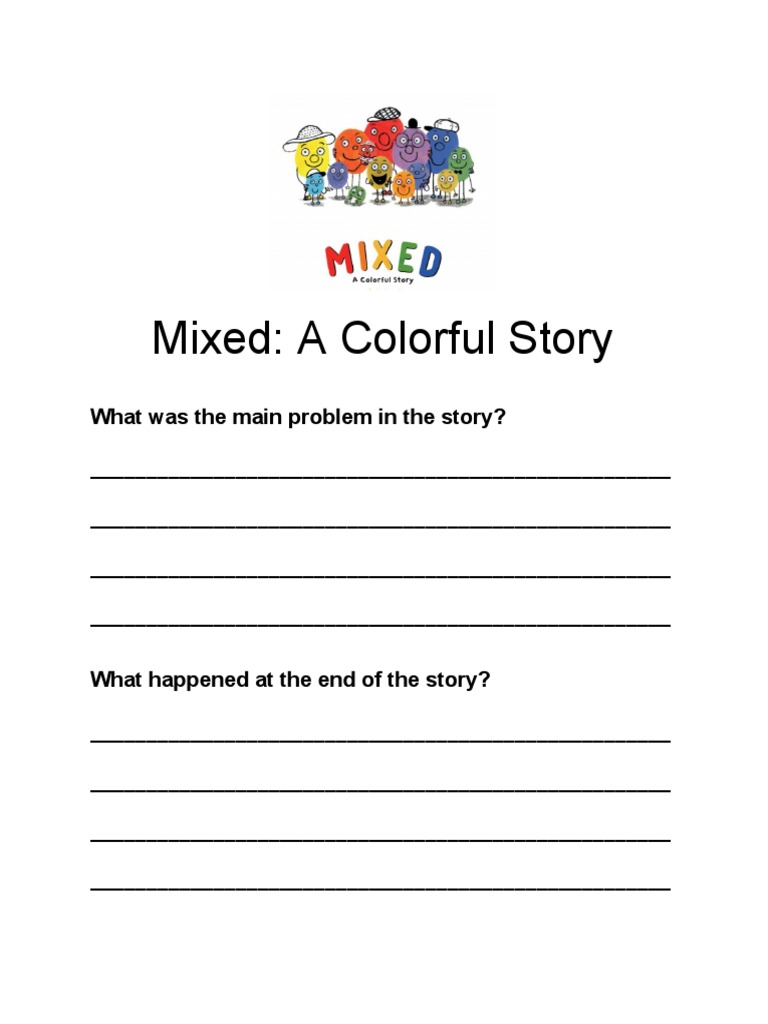 Mixed A Colourful Story Questions Grade 1 PDF