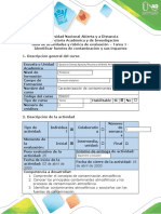 Guía de Actividades y Rúbrica de Evaluación Tarea 1 - Identificar Fuentes de Contaminación y Sus Impactos