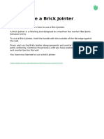 How To Use A Brick Jointer PDF