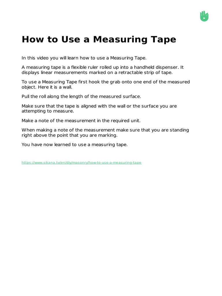 How to Use a Measuring Tape Guide | PDF | Art