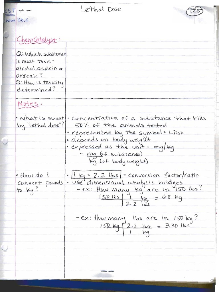 Lethal Dose Notes | PDF