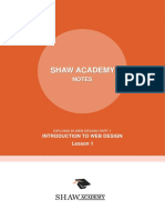 Introduction To Web Design - Lesson 1 - Introduction To Web Design - 0616 PDF