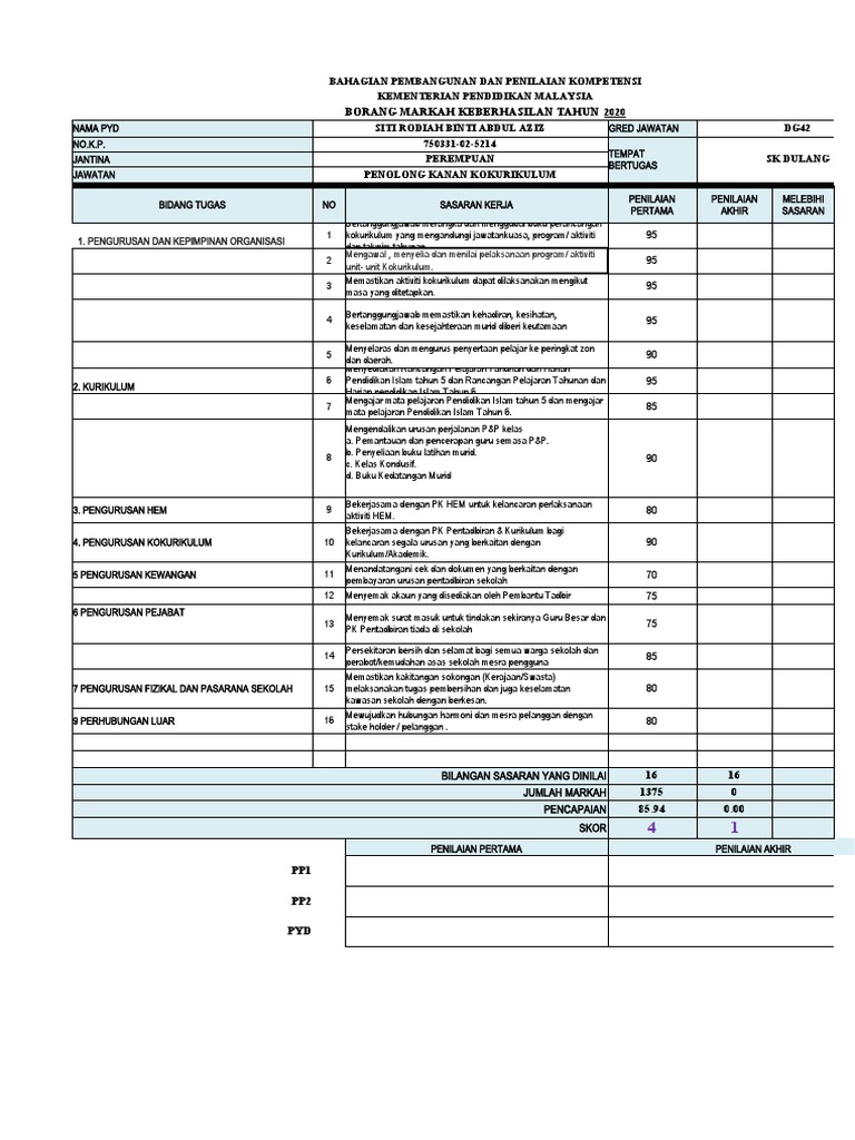 Borang Keberhasil 2020 Pdf