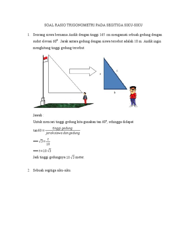 Soal Rasio Trigonometri Pada Segitiga Siku Siku