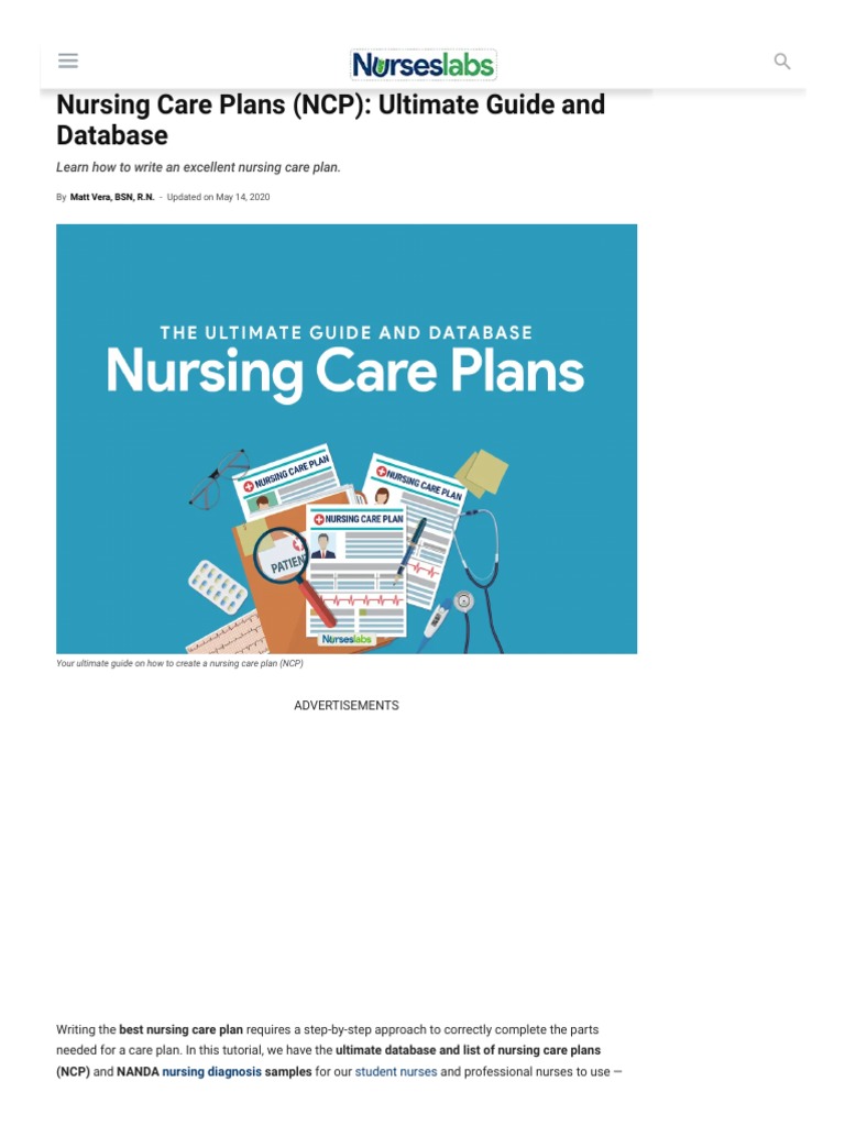 Nursing Care Plan (NCP) - Ultimate Guide and Database - Nurseslabs, PDF, Nursing
