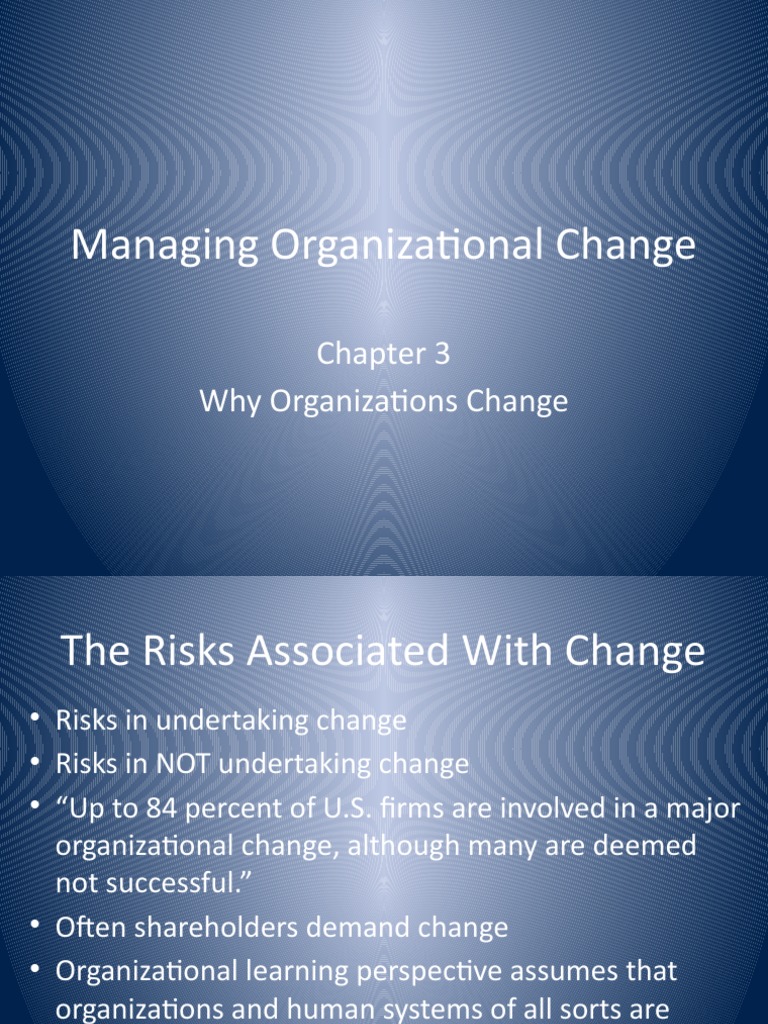 ch03 Managing Organizational Change | PDF | Perception | Reputation