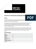 British Council Researcher Communication Skills Workshop Application Form 2 (Dec 2018)