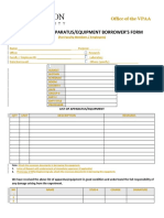 Laboratory Equipment Borrowing Form