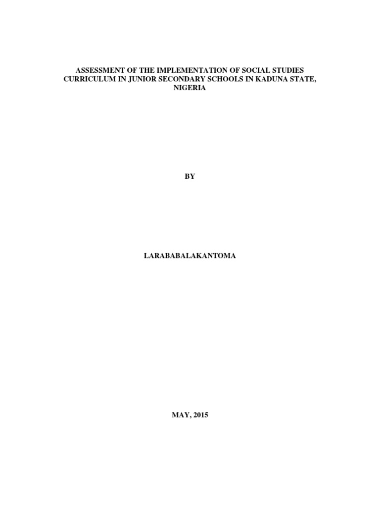 Assessment of The Implementation of Social Studies Curriculum in Junior