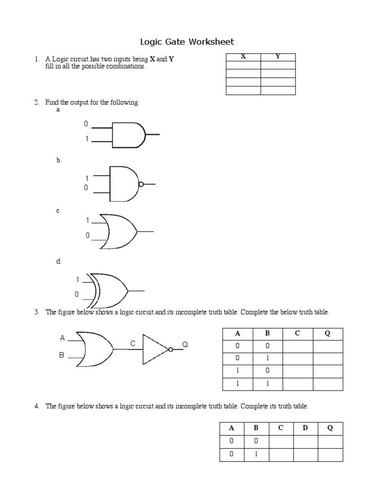 Logic Gate Worksheet Emmell PDF Logic Gate Computer Engineering
