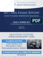 Anesthesiology: 2017 ABA Exams Report