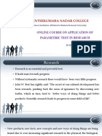 Online course on parametric tests and research literature