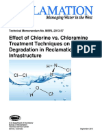Effect of Chlorine Vs Chloramine Treatment Techniques On Materials Degradation in Reclamation Infrastructure