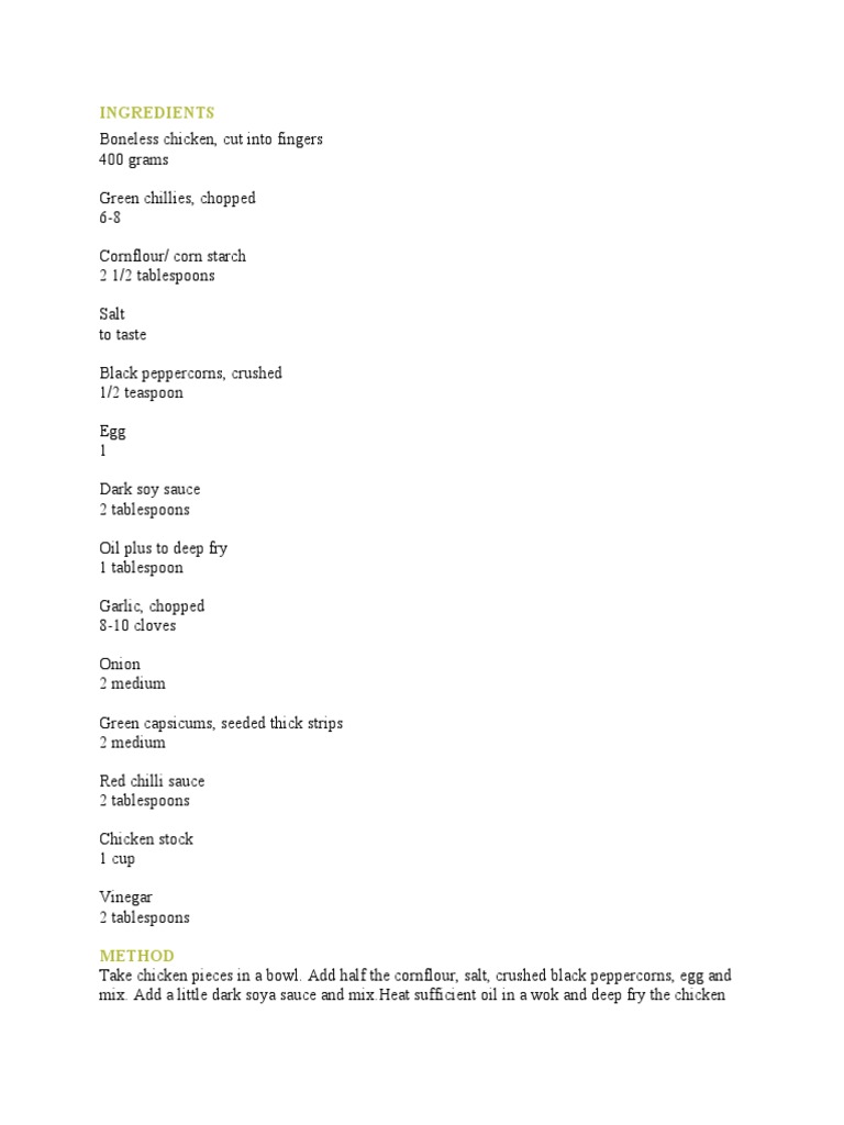 Recipe | PDF | Cooking, Food & Wine | Science & Mathematics