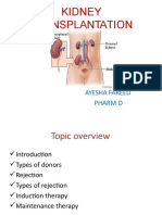 Kidney Transplantation: Ayesha Fareed Pharm D