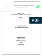 Partnership Act, 1932 and Changes: Damodaram Sanjivayya National Law University Visakhapatnam, A.P., India