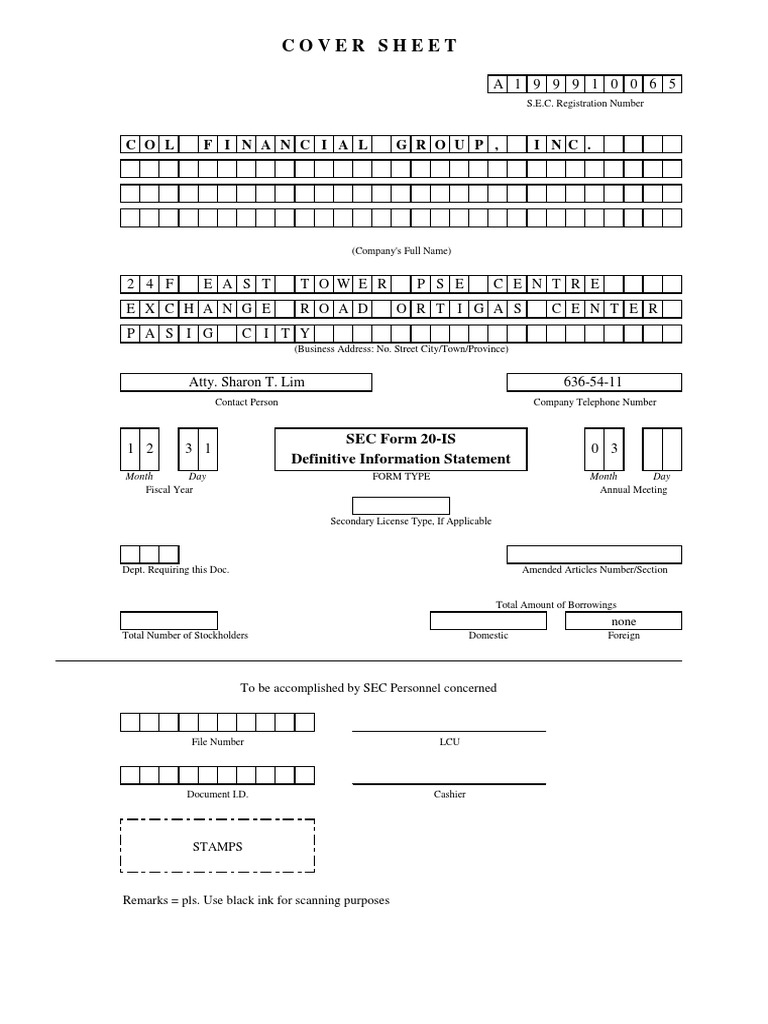 2020 Definitive Information Statement PDF | PDF | Going Concern ...