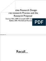 Qualitative Research Design: The Research Process and The Research Proposal