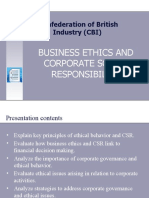 Business Ethics and Corporate Social Responsibility: Confederation of British Industry (CBI)