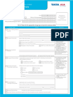 Request For Change Form: Tata AIA Life Insurance Company Limited