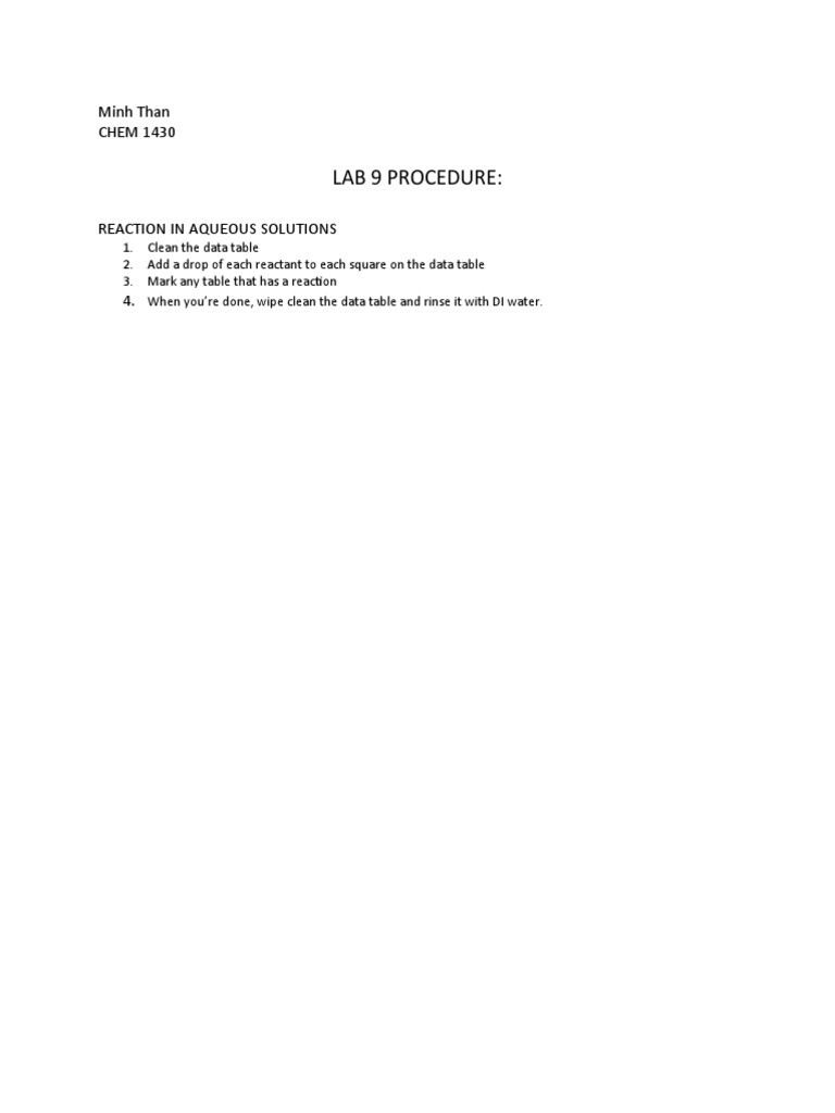 LAB 9 Procedure Minh Than | PDF