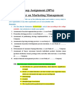 Group Assignment (30%) Term Paper On Marketing Management: Class According To The College Schedule