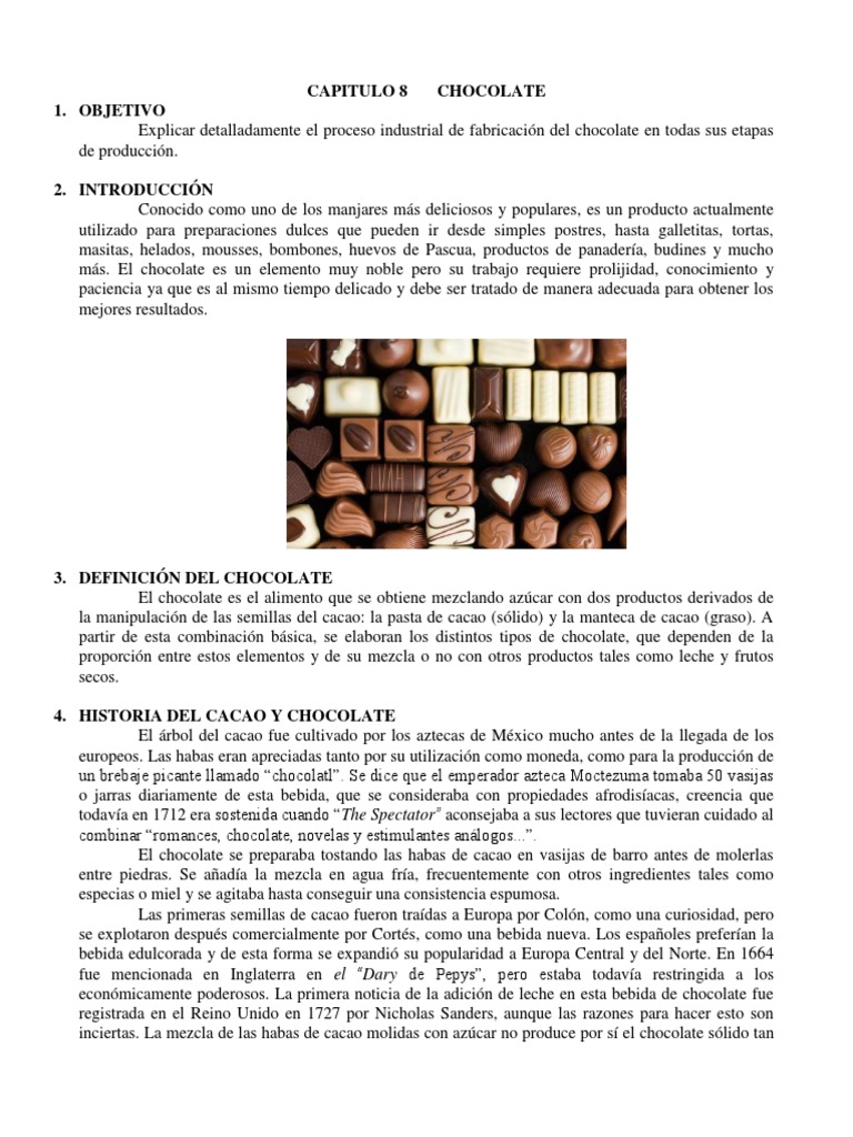 Proceso Industrial del Chocolate | PDF | Sólidos de cacao | Chocolate