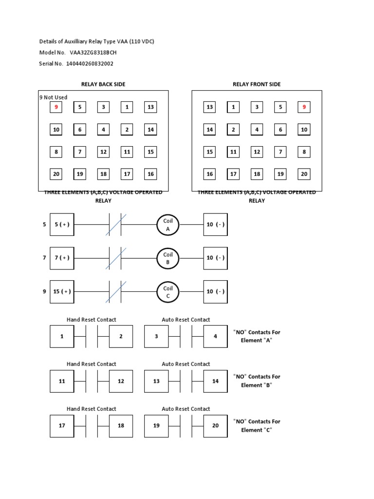 VAA33 Auxiliary Relay Specifications | PDF | Relay | Physical Quantities