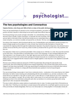 The Two Psychologies and Coronavirus - The Psychologist