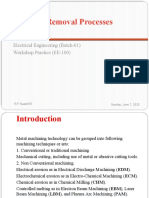 Material Removal Processes: Electrical Engineering (Batch-01) Workshop Practice (EE-100)