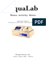 Water Activity Meter: Operator's Manual For Series 4, 4TE, 4TEV, DUO, and TEV DUO