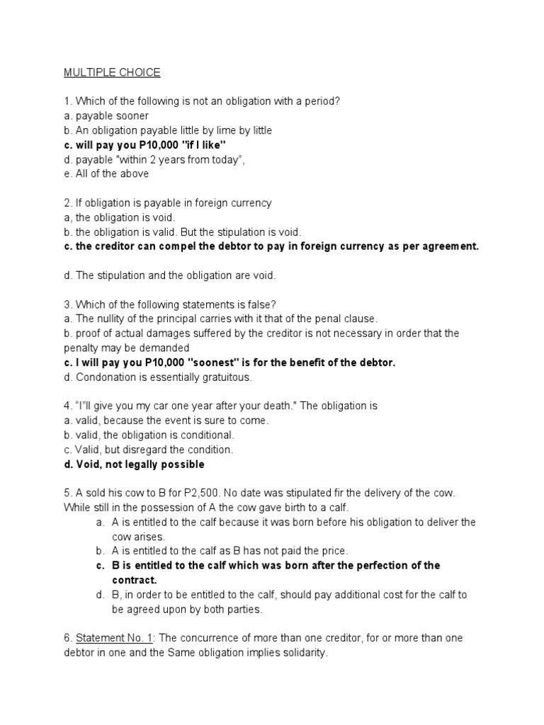 Multiple Choice Pdf Guarantee Damages