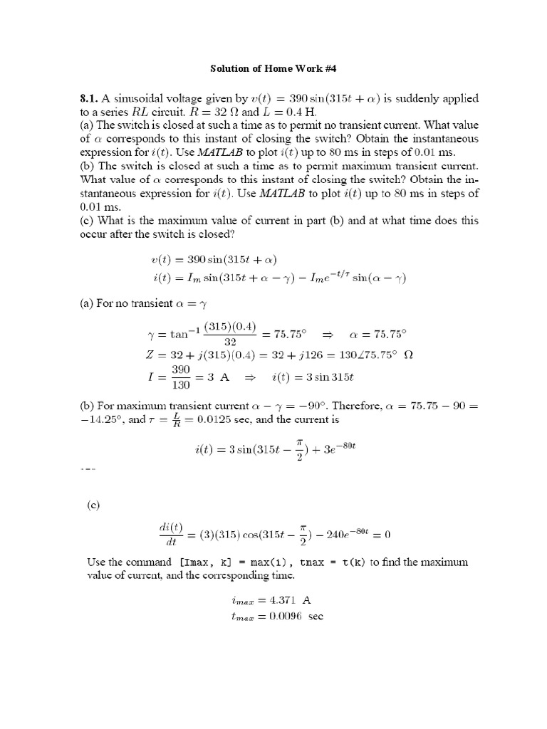 Solution of Home Work #4 | PDF
